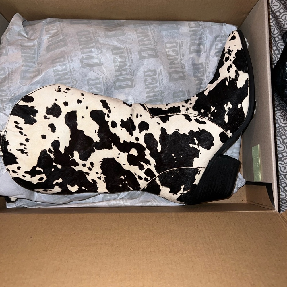 Dingo Cow Print Western Boots